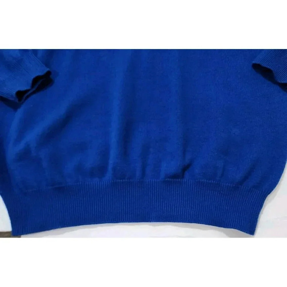 Vintage Liz Claiborne Sweater Beaded Blue Size 1 Wool Blend Crewneck Longsleeve - Picture 9 of 11